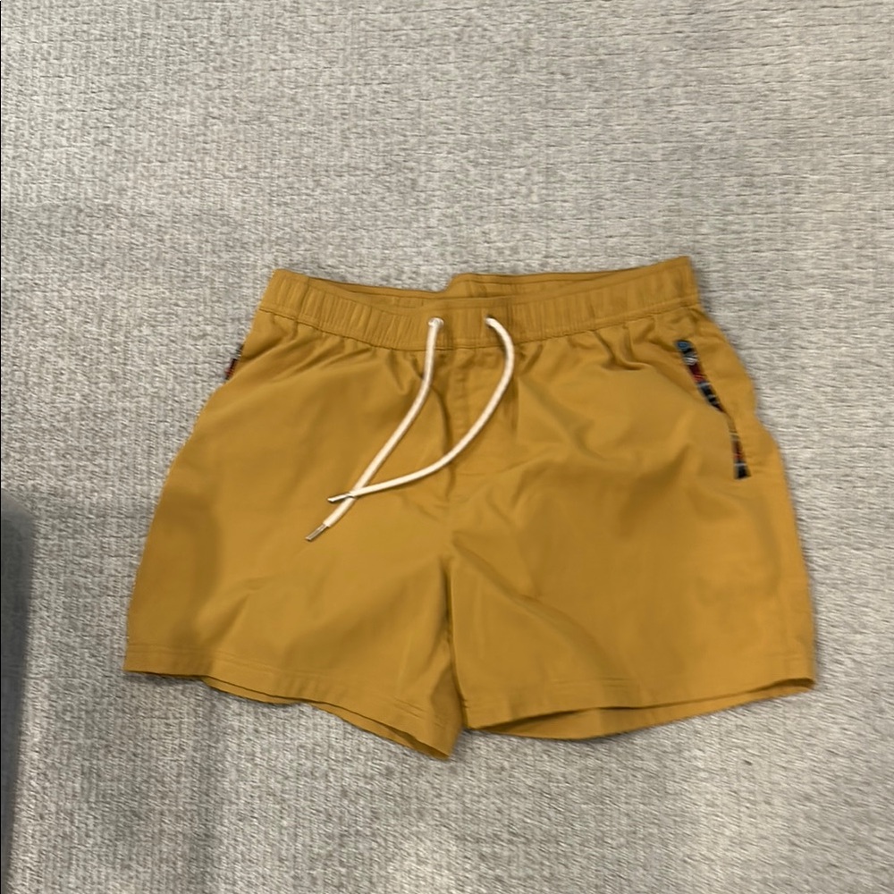 Mustard Yellow Swim Shorts with Drawstring